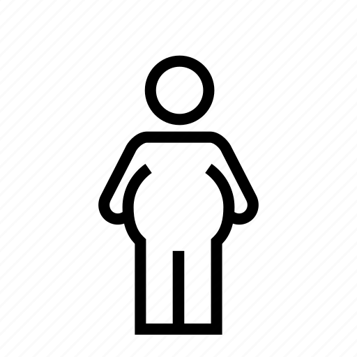 Belly, diet, fat, heavy, line, man, obese icon - Download on Iconfinder