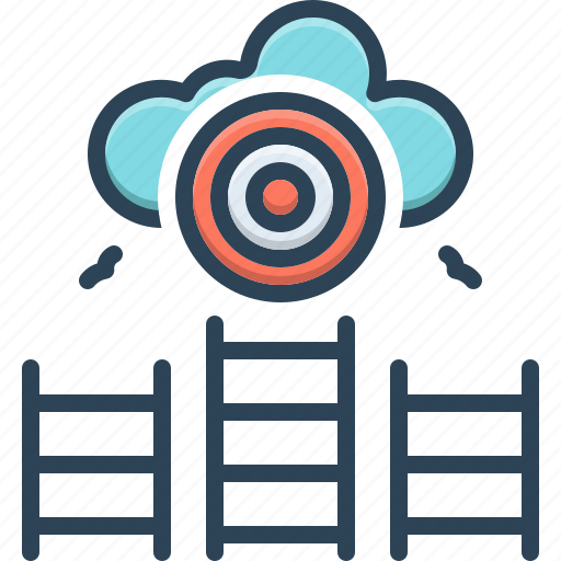 Goal, ladder, target, reaches, success, achievement, progress icon - Download on Iconfinder