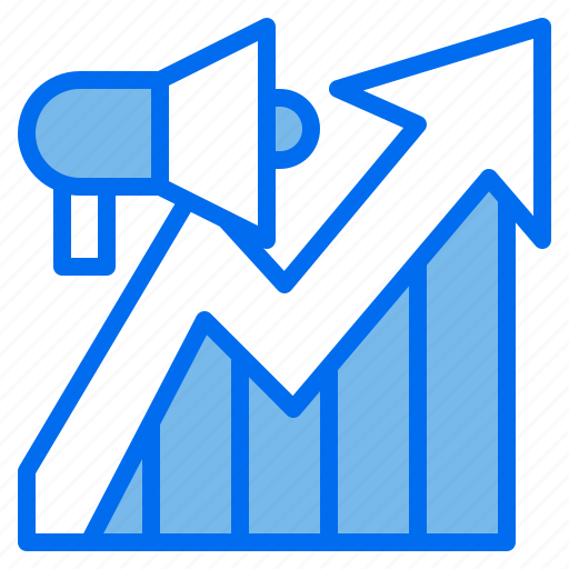 Growth, graph, megaphone, marketing, arrow icon - Download on Iconfinder
