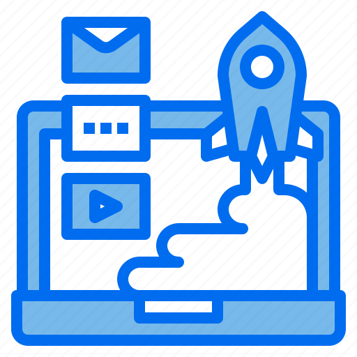 Media, computer, launch, startup, rocket icon - Download on Iconfinder
