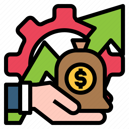 Setting, growth, arrow, money, bag icon - Download on Iconfinder