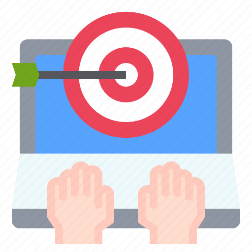 Goal, dartboard, computer, laptop, marketing icon - Download on Iconfinder