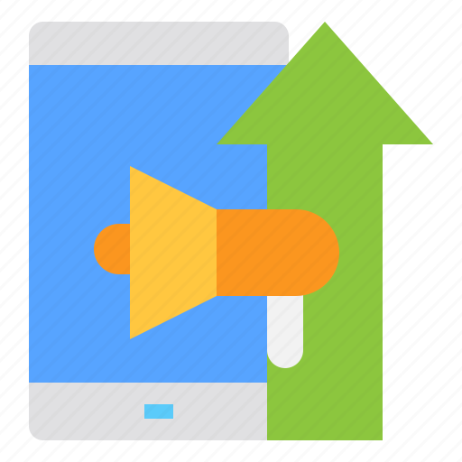 Megaphone, mobile, technology, growth, arrow icon - Download on Iconfinder