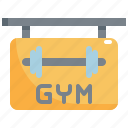 exercise, fitness, gym, sign, sport, wellness, workout