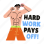 gym, character, muscles, fitness, typography 