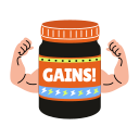 supplement, bottle, muscles, fitness, drink, typography