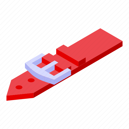 Red, strap, isometric, watch icon - Download on Iconfinder