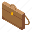 leather, briefcase, isometric, suitcase 