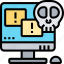 malware, digital, threat, attack, skull 