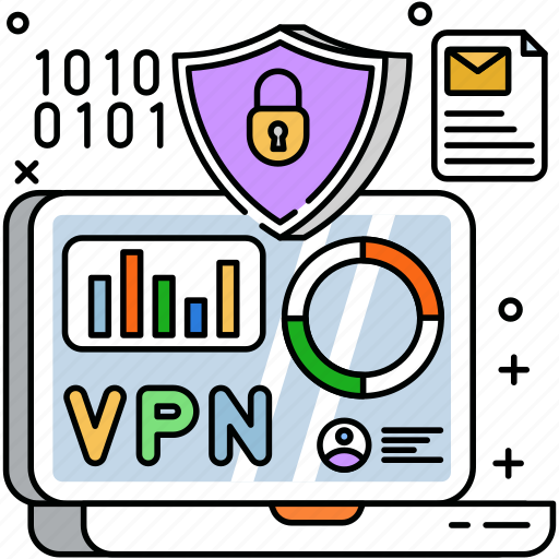 Virtual, private, network, vpn, bar, graph, infographics icon - Download on Iconfinder