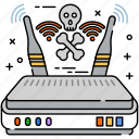 wireless, hacking, router, device, bones, illegal, activity, wifi