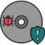 cd, virus, disc, dvd, bug, malware, software, icon, cyber, security 