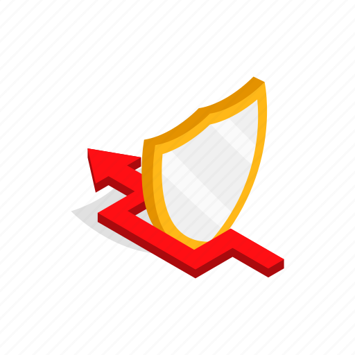 Arrow, isometric, protection, safety, security, shield icon - Download on Iconfinder