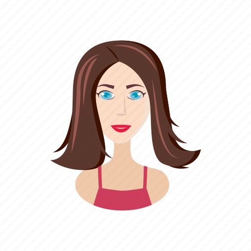 Cartoon, face, fashion, girl, hair, haircut, long icon - Download on Iconfinder