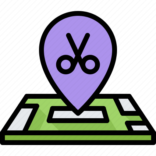 Barber, barbershop, hair, hairstyle, lacation, map, pin icon - Download on Iconfinder