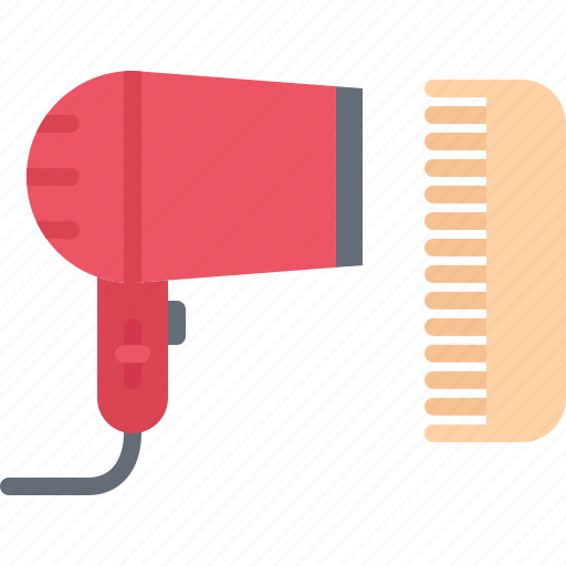 Barber, barbershop, dryer, hair, hairbrush, hairstyle, styling icon - Download on Iconfinder