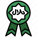 halal, quality, food, restaurant, label, emblem, ribbon 