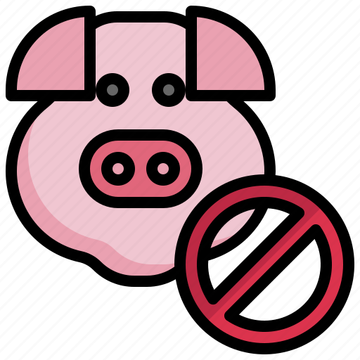 No, pig, food, restaurant, animals, forbidden icon - Download on Iconfinder