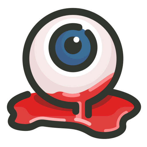 Bloody, eyeball, halloween, scary icon - Free download