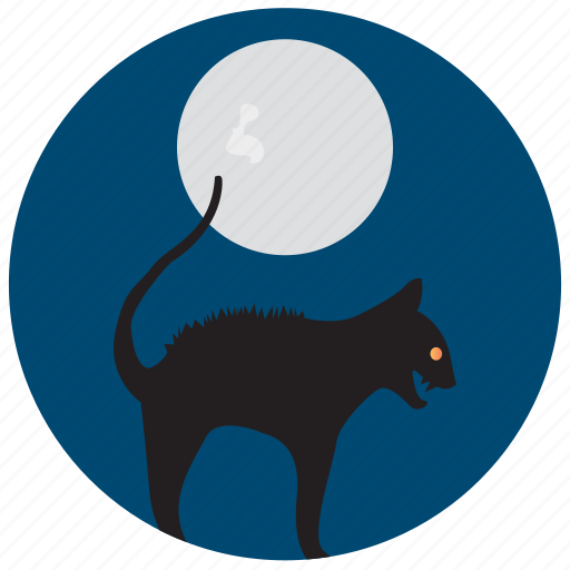 Angry, cat, frightening, halloween, moon, scary icon - Download on Iconfinder