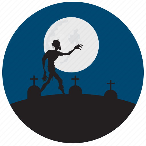 Grave, halloween, moon, stones, zombie icon - Download on Iconfinder