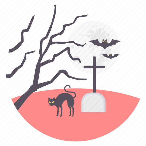 Bat, cemetery, halloween, horror, scary, spooky, tree icon - Download on Iconfinder