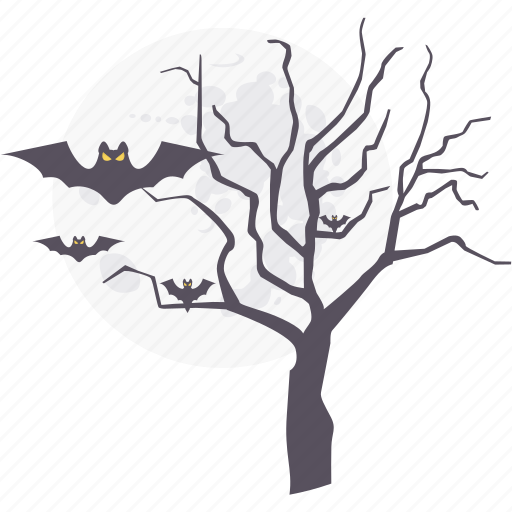 Bat, forest, halloween, horror, spooky, tree icon - Download on Iconfinder