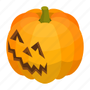 autumn, cartoon, halloween, happy, isometric, pumpkin, smile