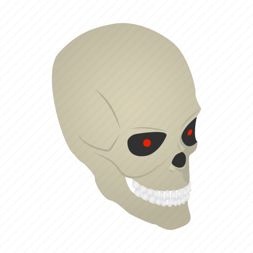 Bone, cartoon, evil, head, isometric, scary, skull icon - Download on Iconfinder