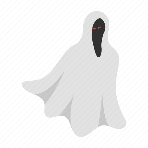Cartoon, character, costume, fear, fun, ghost, isometric icon - Download on Iconfinder