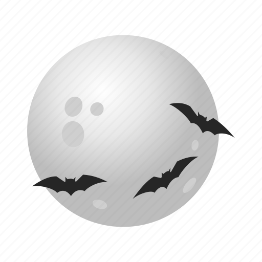 Bat, cartoon, dark, full, halloween, isometric, moon icon - Download on Iconfinder