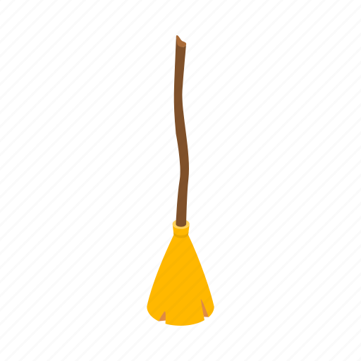Besom, broom, broomstick, brush, cartoon, isometric, witch icon - Download on Iconfinder