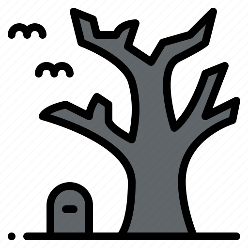 Dead, hallween, scary, tomb, tree icon - Download on Iconfinder