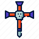 cross, crucifix, death, halloween, skull