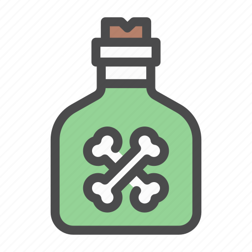 Toxic, poison, death, bottle, crossbone, dangerous icon - Download on Iconfinder