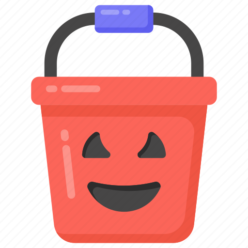 Halloween bucket, scary bucket, water container, decorative bucket, basket icon - Download on Iconfinder