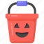 halloween bucket, scary bucket, water container, decorative bucket, basket 