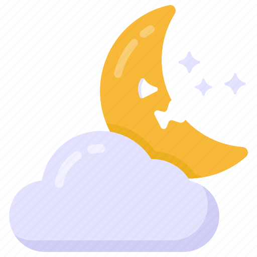 Moon, nighttime, winter night, cloudy night, weather icon - Download on Iconfinder