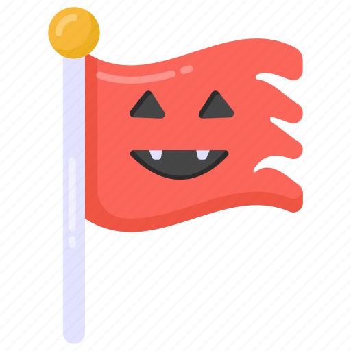 Scary flag, halloween flag, flagpole, fluttering flag, horror flag icon - Download on Iconfinder