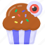 halloween cupcake, scary dessert, muffin, fairy cake, bakery food 