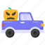 halloween truck, pumpkin truck, pumpkin delivery, halloween vehicle, halloween pumpkin 