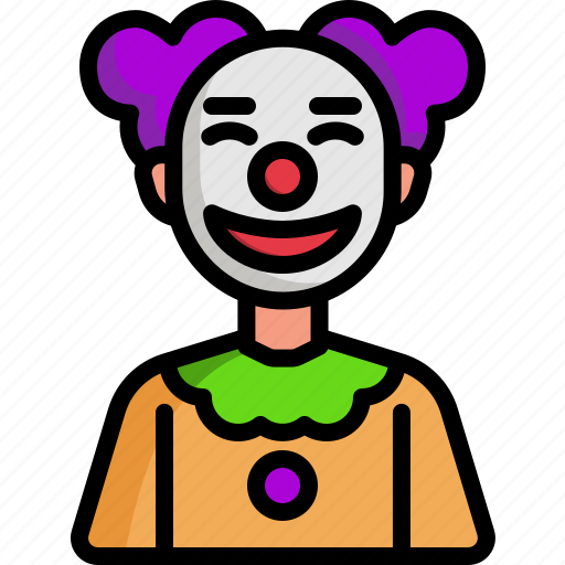 Clown, fairground, carnival, costume, circus, people, character icon - Download on Iconfinder