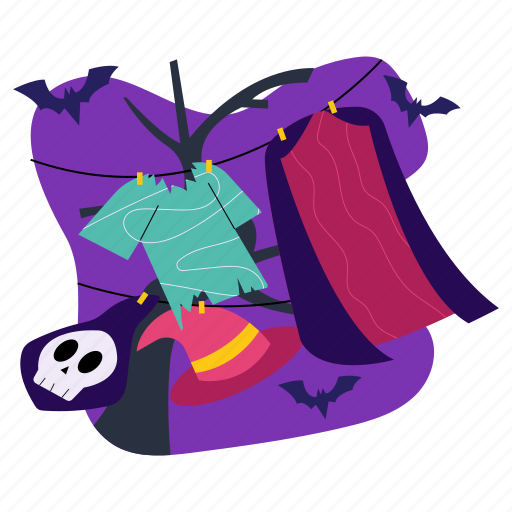 Costume, halloween, bat, spooky illustration - Download on Iconfinder