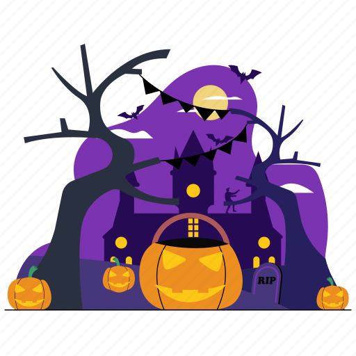 Decoration, halloween, spooky, pumpkin, scary illustration - Download on Iconfinder
