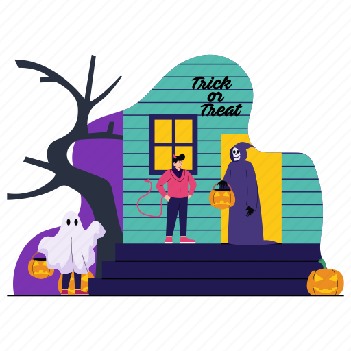 Trick, or, treat, halloween, candy, spooky illustration - Download on Iconfinder