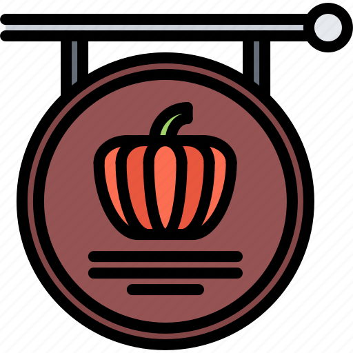 Halloween, party, holiday, pumpkin, sign, signboard icon - Download on Iconfinder