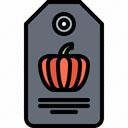 Halloween, party, holiday, pumpkin, tag icon - Download on Iconfinder