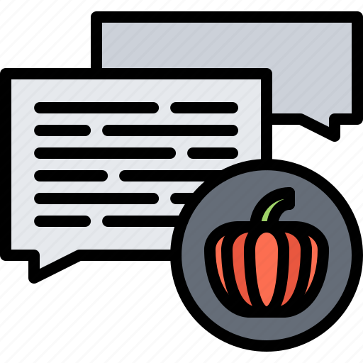 Halloween, party, holiday, pumpkin, dialogue, talk, message icon - Download on Iconfinder