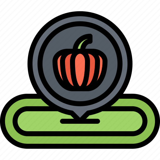 Halloween, party, holiday, pumpkin, pin, location icon - Download on Iconfinder