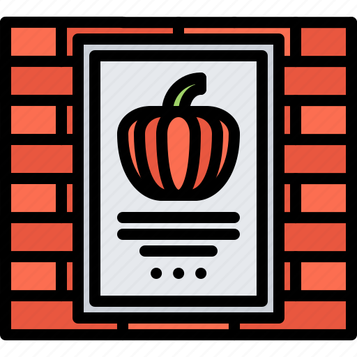Halloween, party, holiday, pumpkin, poster, wall icon - Download on Iconfinder